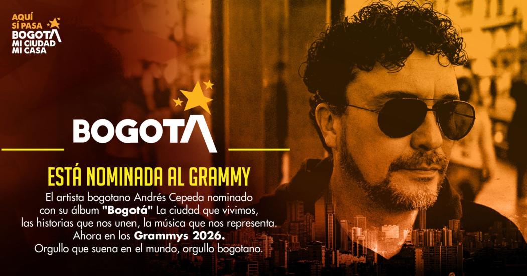 Andres Cepeda nominado al Grammy con Bogotá. Fotografía Alcaldía Mayor de Bogotá